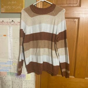 Striped Brown and Tan Sweater